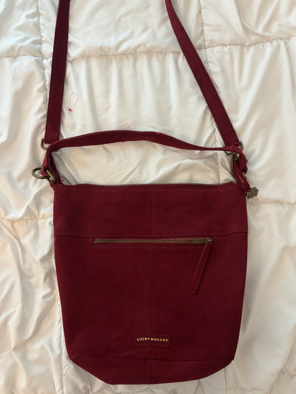 Lucky Brand Clem suede hobo shoulder bag